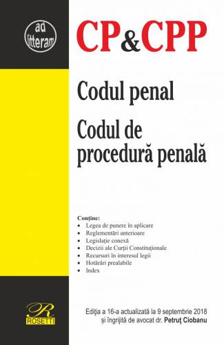 Codul penal Codul de procedura penala 2018 | Petrut Ciobanu
