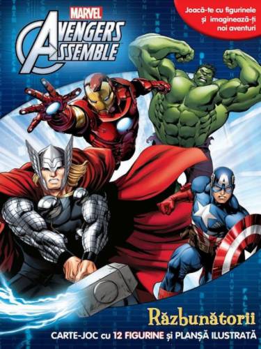 Avengers assemble Razbunatorii Carte joc cu 12 figurine si plansa ilustrata |