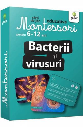 Bacterii si virusuri Carti de joc Montessori pentru 6-12 ani
