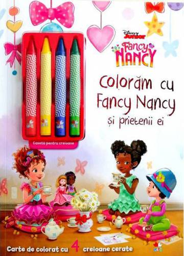 Disney Fancy Nancy Coloram cu Fancy Nancy si prietenii ei Contine 4 creioane cerate |