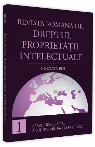 Revista romana de dreptul proprietatii intelectuale Nr1 martie 2020