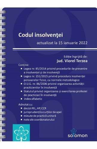 Codul insolventei Act 15 ianuarie 2022