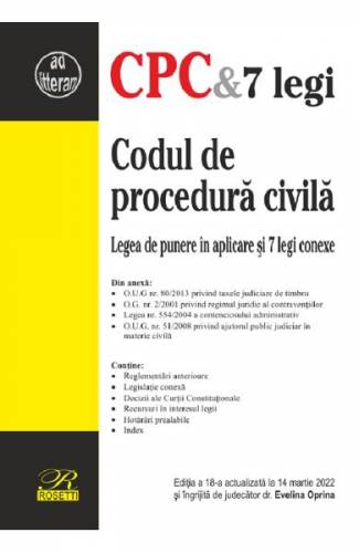 Codul de procedura civila Actualizata 14 martie 2022